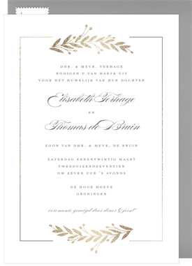 'Foil Laurels' Wedding Invitation