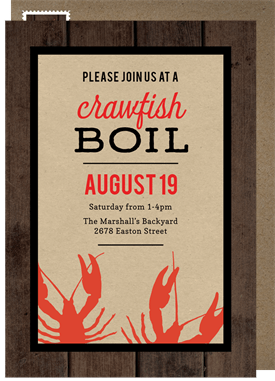 'Crawfish Boil' Entertaining Invitation