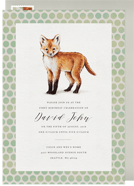 'Friendly Fox' Baby Shower Invitation