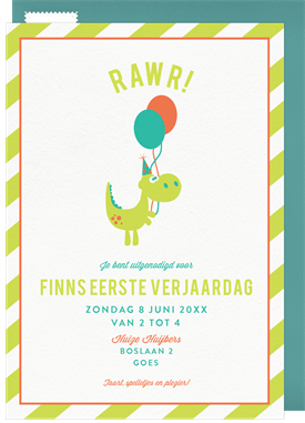 'Dino Rawr' Kids Birthday Invitation