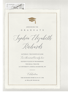 'Classic Deckled Edge' Graduation Invitation