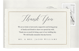 'Classic Deckled Edge' Wedding Thank You Note
