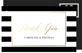 'Swanky Stripes' Wedding Thank You Note
