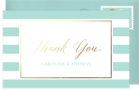 'Swanky Stripes' Wedding Thank You Note