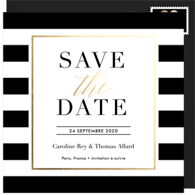 'Swanky Stripes' Wedding Save the Date