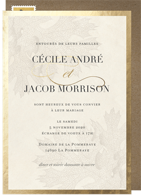 'Kraft Leaves' Wedding Invitation