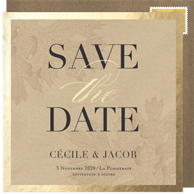 'Kraft Leaves' Wedding Save the Date