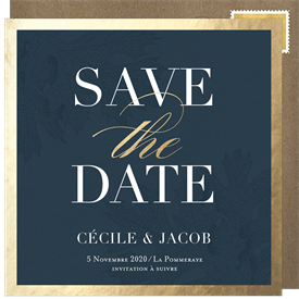 'Kraft Leaves' Wedding Save the Date