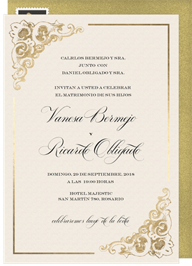 'Baroque Corners' Wedding Invitation