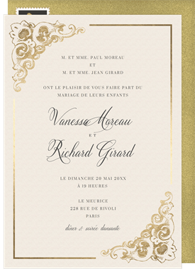 'Baroque Corners' Wedding Invitation