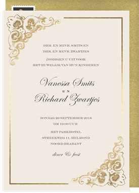 'Baroque Corners' Wedding Invitation