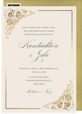 'Baroque Corners' Business Invitation