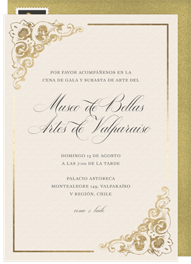 'Baroque Corners' Business Invitation