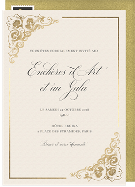 'Baroque Corners' Business Invitation