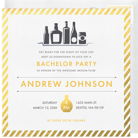 'Full Bar Can't Lose' Bachelor Party Invitation