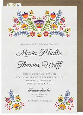 'Flores Mexicanas' Wedding Invitation