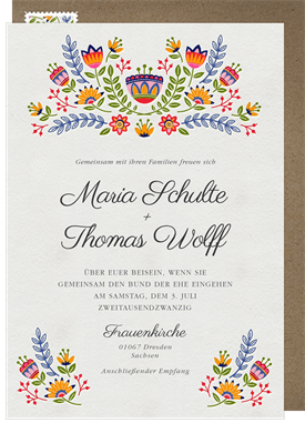 'Flores Mexicanas' Wedding Invitation