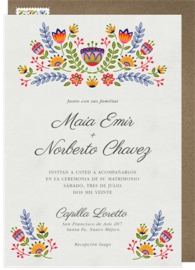 'Flores Mexicanas' Wedding Invitation