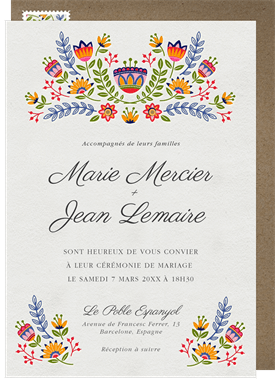 'Flores Mexicanas' Wedding Invitation