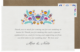 'Flores Mexicanas' Wedding Thank You Note