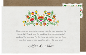 'Flores Mexicanas' Wedding Thank You Note
