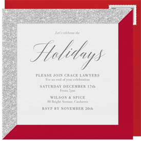 'Glitter Cut' Business Holiday Party Invitation