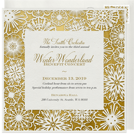 'Paper Snowflakes' Business Holiday Party Invitation