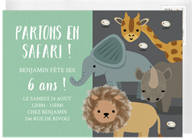 'Safari Party' Kids Birthday Invitation