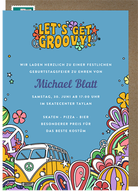 'Get Groovy' Adult Birthday Invitation