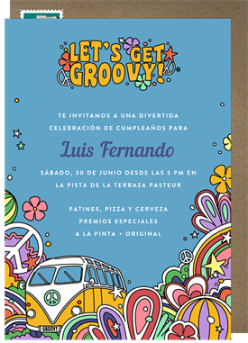 'Get Groovy' Adult Birthday Invitation