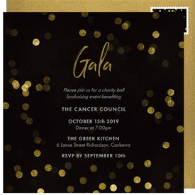'Shimmery Bokeh' Gala Invitation