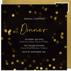 'Shimmery Bokeh' Dinner Invitation
