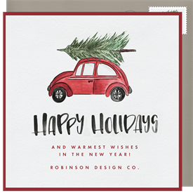 'Little Red Bug' Business Holiday Greetings Card