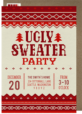 'Noel Knit' Christmas Party Invitation