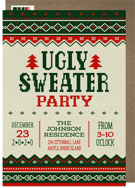 'Noel Knit' Christmas Party Invitation