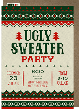 'Noel Knit' Business Holiday Party Invitation