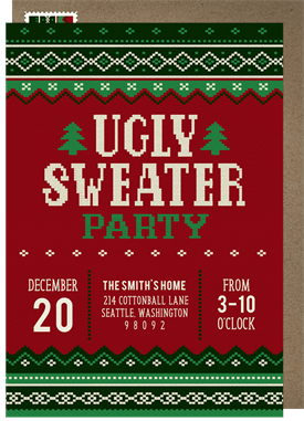 'Noel Knit' Christmas Party Invitation