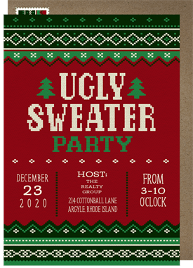 'Noel Knit' Business Holiday Party Invitation