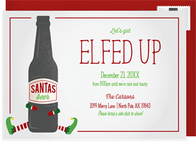 'Elfed Up' Christmas Party Invitation