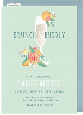 'Brunch and Bubbly' Entertaining Invitation