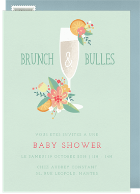 'Brunch and Bubbly' Baby Shower Invitation