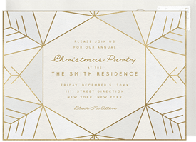 'Geometric Flakes' Christmas Party Invitation