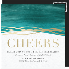 'Modern Cheer' New Year's Party Invitation