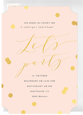 'Posh Confetti' Business Invitation