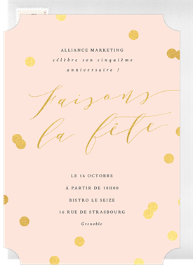 'Posh Confetti' Business Invitation