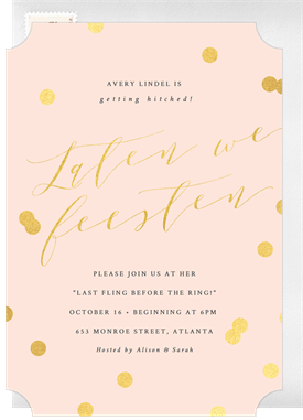 'Posh Confetti' Bachelorette Party Invitation