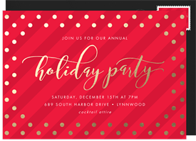 'Golden Dots' Holiday Party Invitation