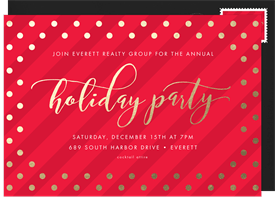 'Golden Dots' Business Holiday Party Invitation