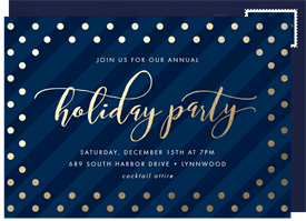 'Golden Dots' Christmas Party Invitation