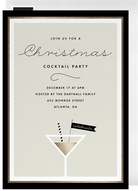 'Shaken with a Candy Cane' Christmas Party Invitation